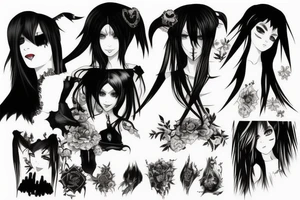 Gothic anime style 4k tattoo idea