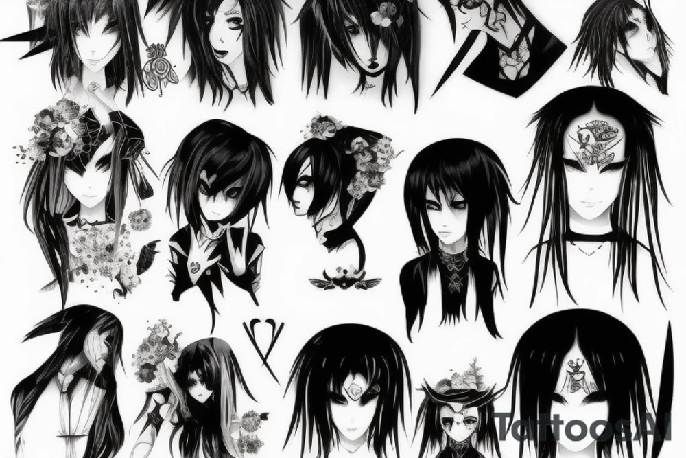 Gothic anime style 4k tattoo idea