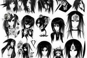 Gothic anime style 4k tattoo idea