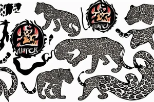 Leopard on fire with helicopter flying above tattoo idea