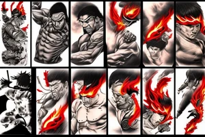 japanese ryu on fire tattoo idea