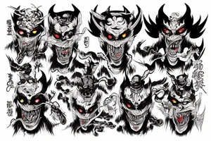 japanese demon on back tattoo idea