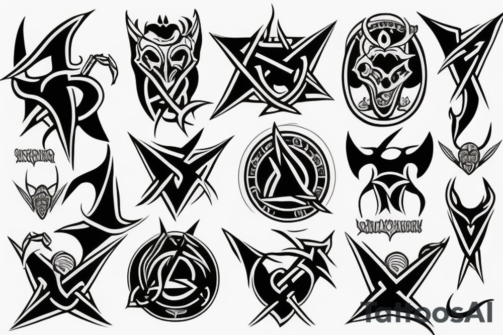 Symbols of Satanism tattoo idea