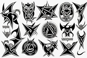 Symbols of Satanism tattoo idea