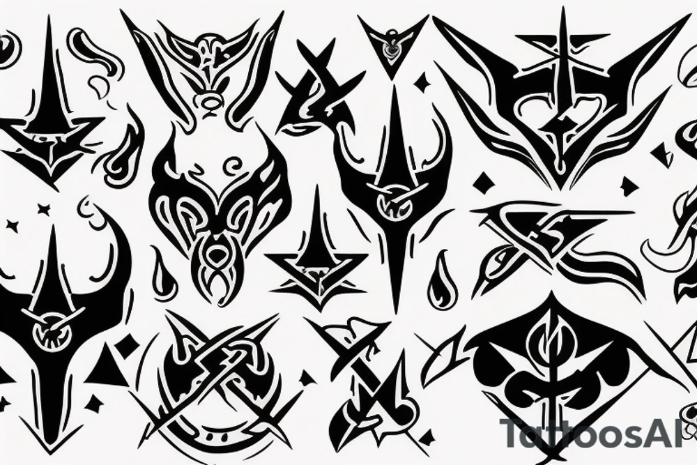 Symbols of Satanism tattoo idea