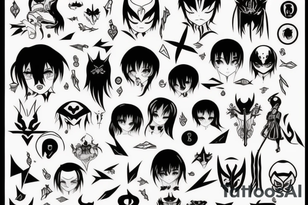 Satanism anime tattoo idea