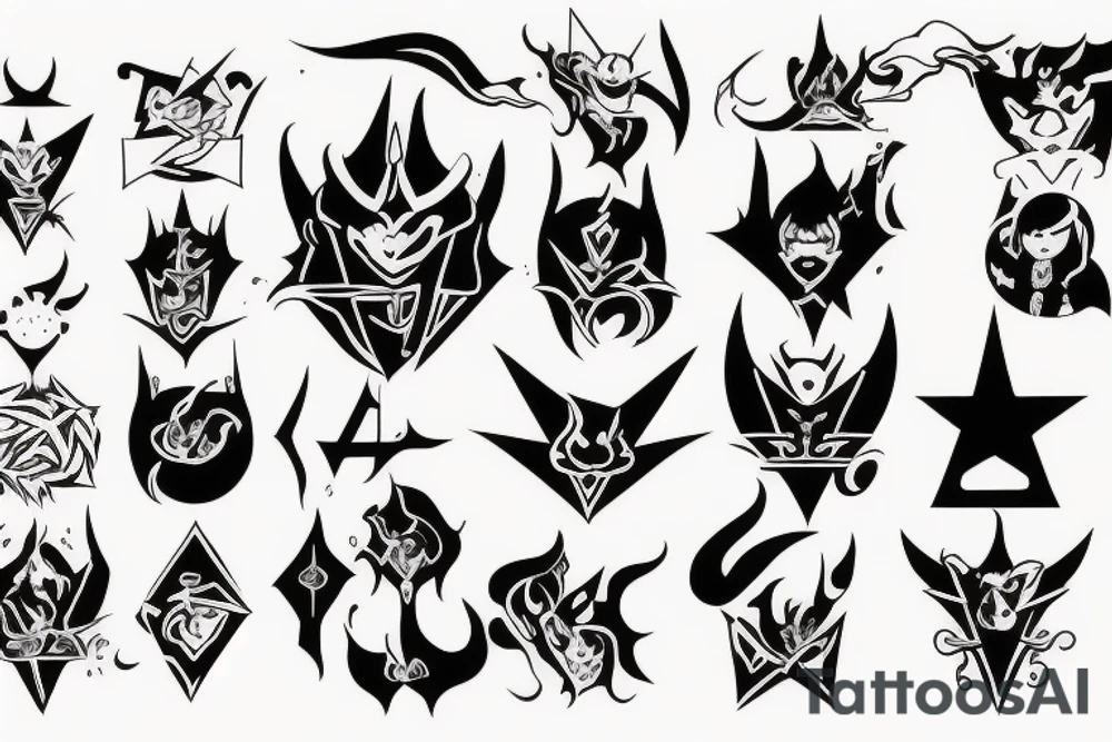 Satanism anime tattoo idea