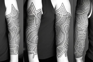 sleeve geometric australian tattoo idea