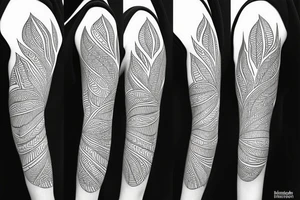 sleeve geometric australian flora non tribal tattoo idea