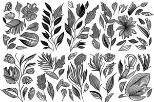 sleeve geometric australian flora non tribal tattoo idea