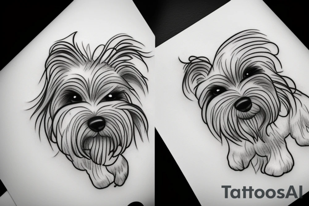 White shitzu dog tattoo idea