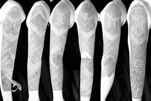sleeve geometric australian japanese tattoo idea
