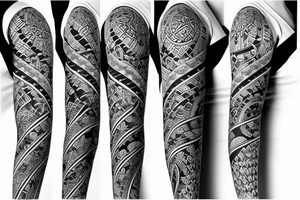 sleeve geometric australian japanese tattoo idea