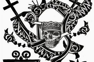 Cross with crown tattoo idea