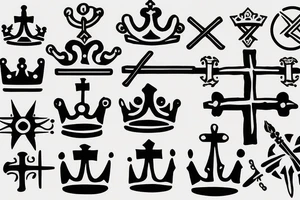 Cross with crown tattoo idea