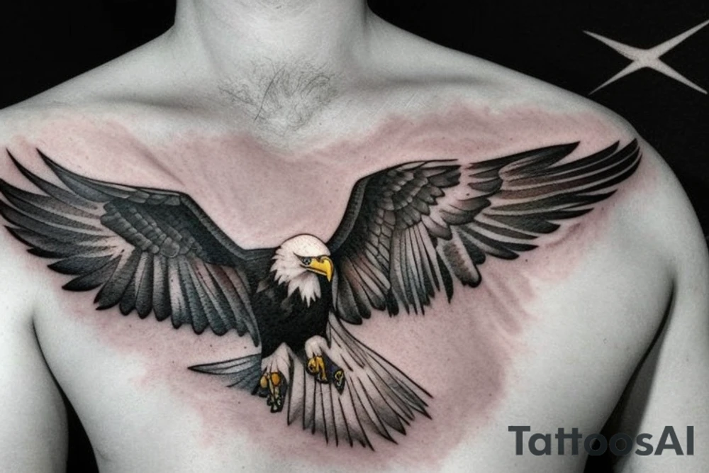 Bald eagle, waterfall tattoo idea