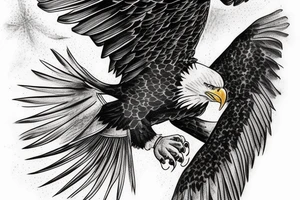 Bald eagle, waterfall tattoo idea