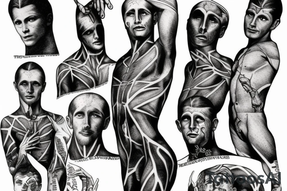 the virturvian man holding the world on his shoulders tattoo idea