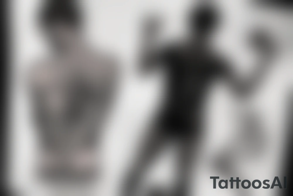 the virturvian man holding the world on his shoulders tattoo idea