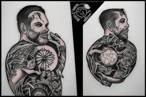 a
 man holding the world on his shoulders tattoo idea