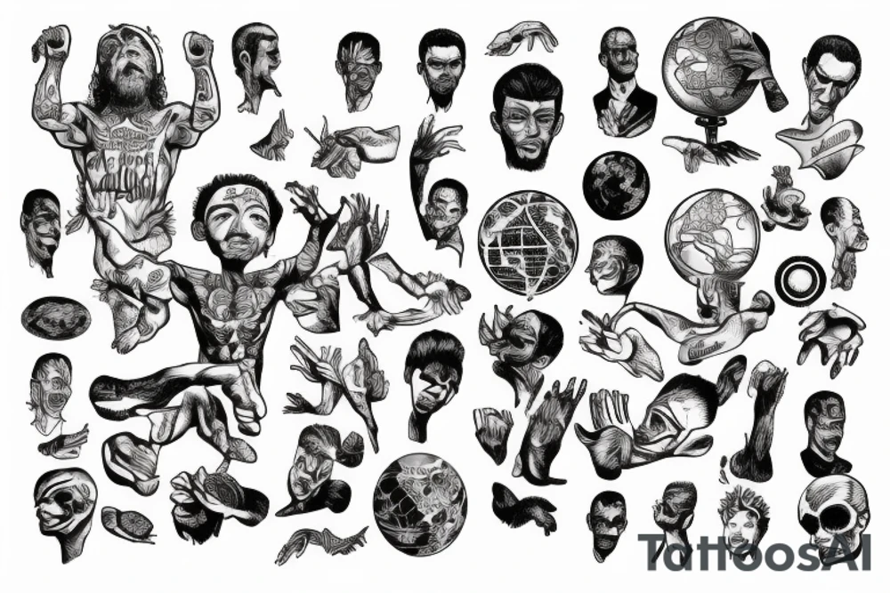 a man holding the world on his shoulders tattoo idea