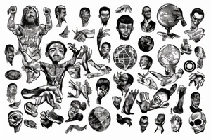 a man holding the world on his shoulders tattoo idea