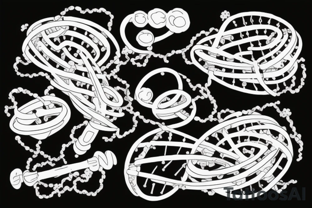 DNA molecule and name my son Ailton Junior tattoo idea