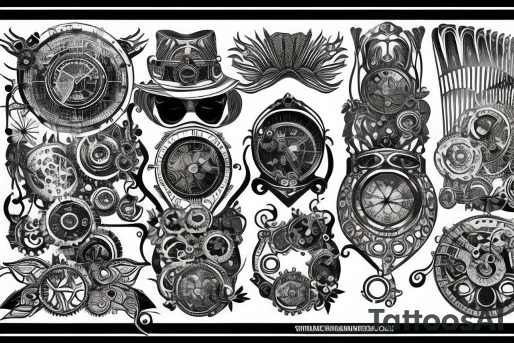 Steampunk to tribal tattoo idea