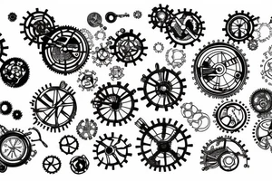 Steampunk gears breaking tattoo idea