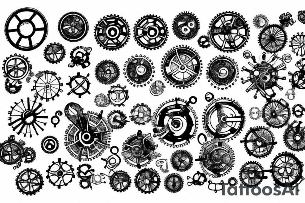 Steampunk gears breaking tattoo idea