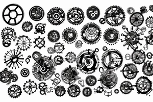 Steampunk gears breaking tattoo idea