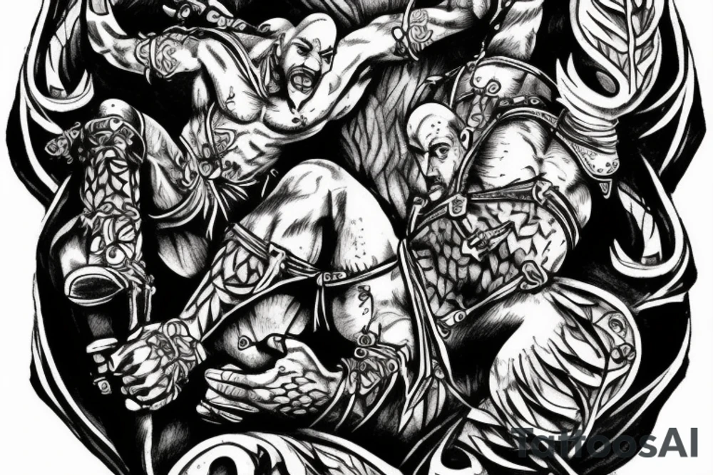 Kratos climbing tattoo idea