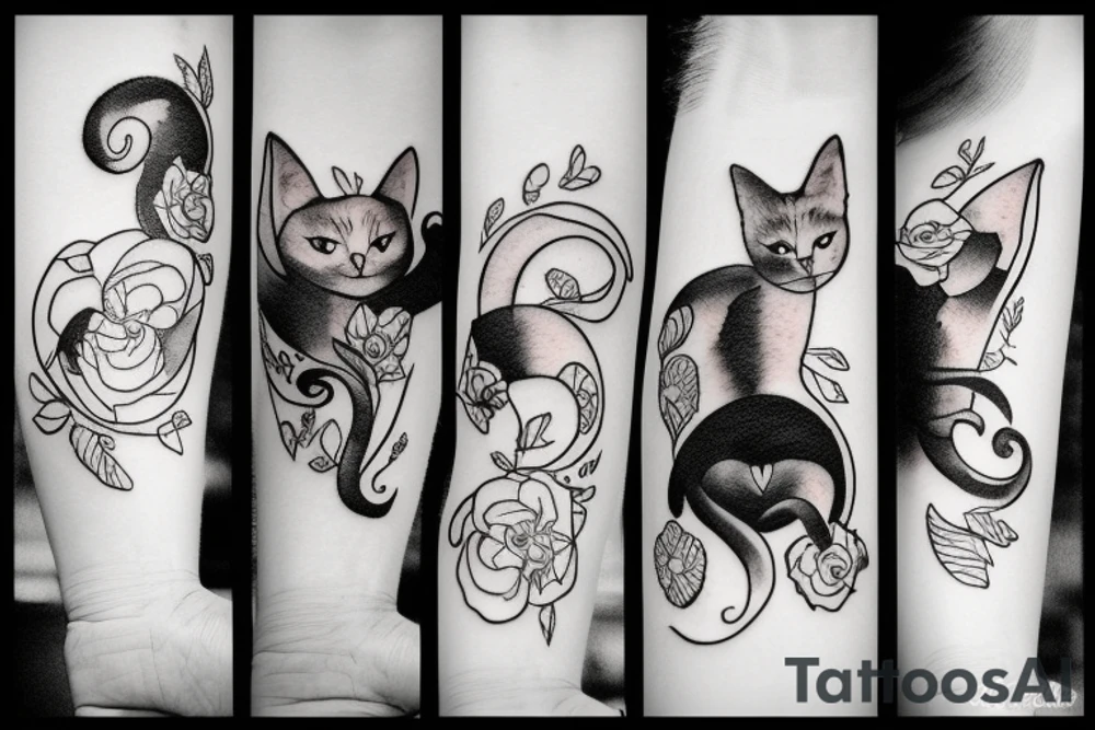 Black cat tattoo idea