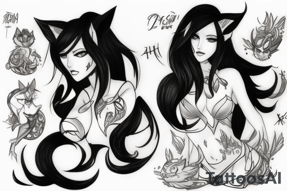Ahri from league of legends tattoo idea