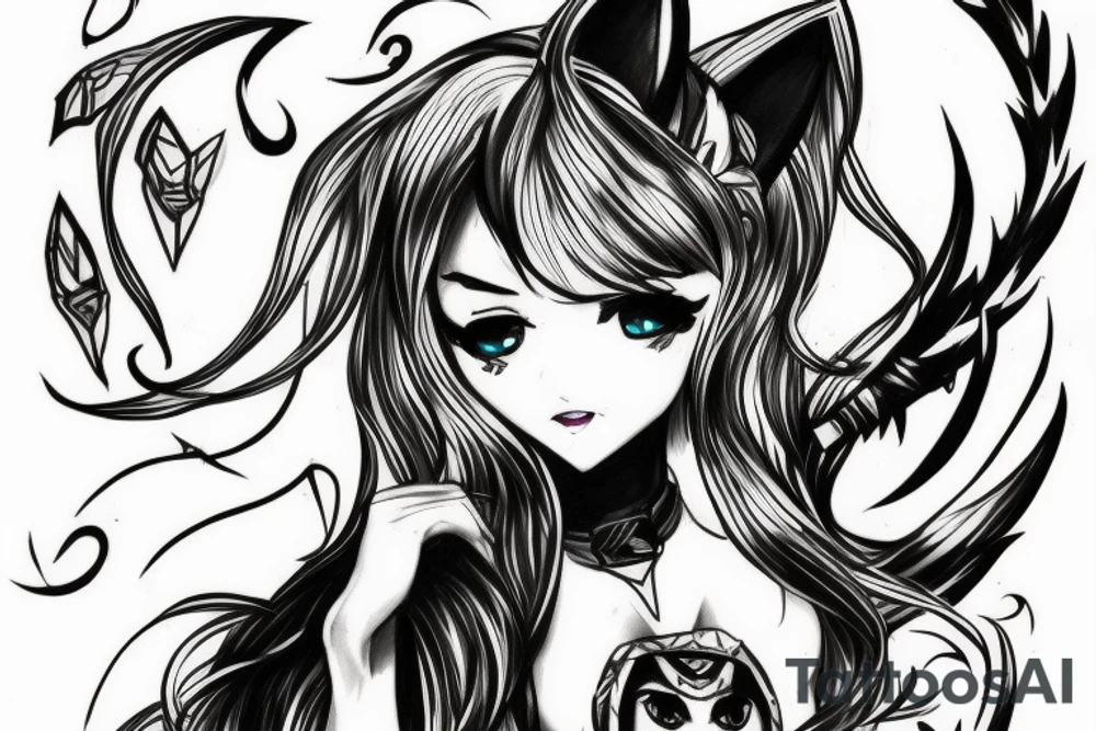 Ahri from league of legends tattoo idea