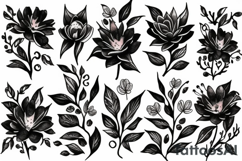 Black flower tattoo idea