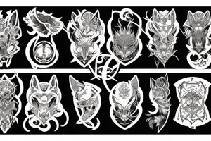 Kitsune with 9 tales tattoo idea