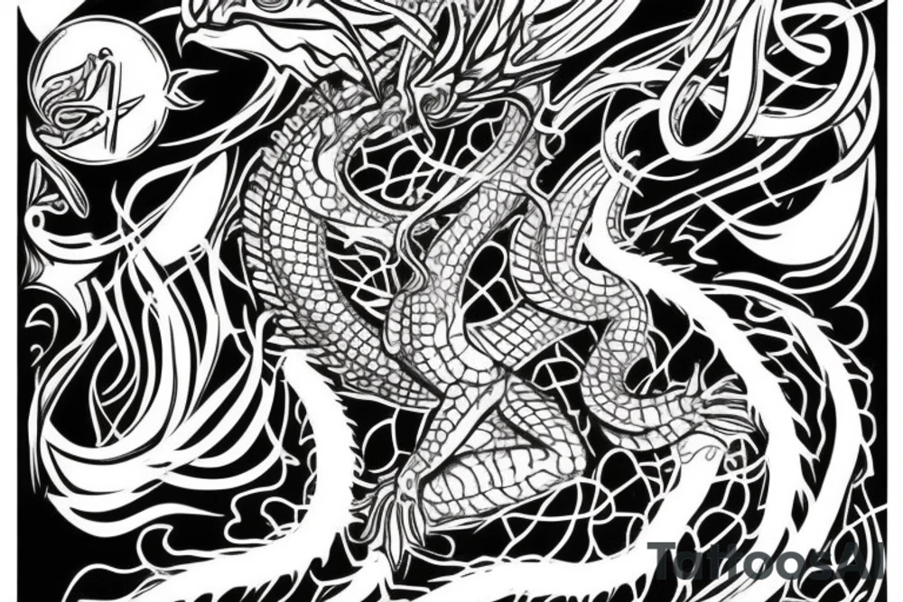 Water dragon tattoo idea