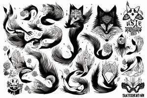 Kitsune with 9 tales tattoo idea