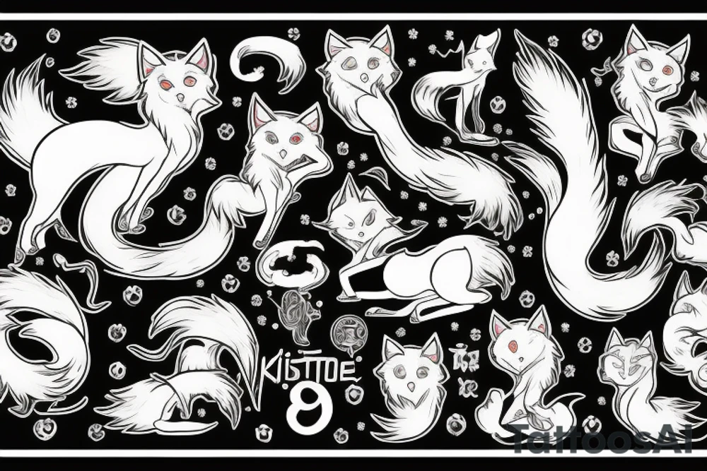 Kitsune with 9 tales tattoo idea
