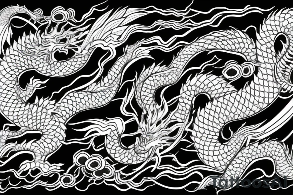 Japanese dragon for back, yakudza tattoo idea