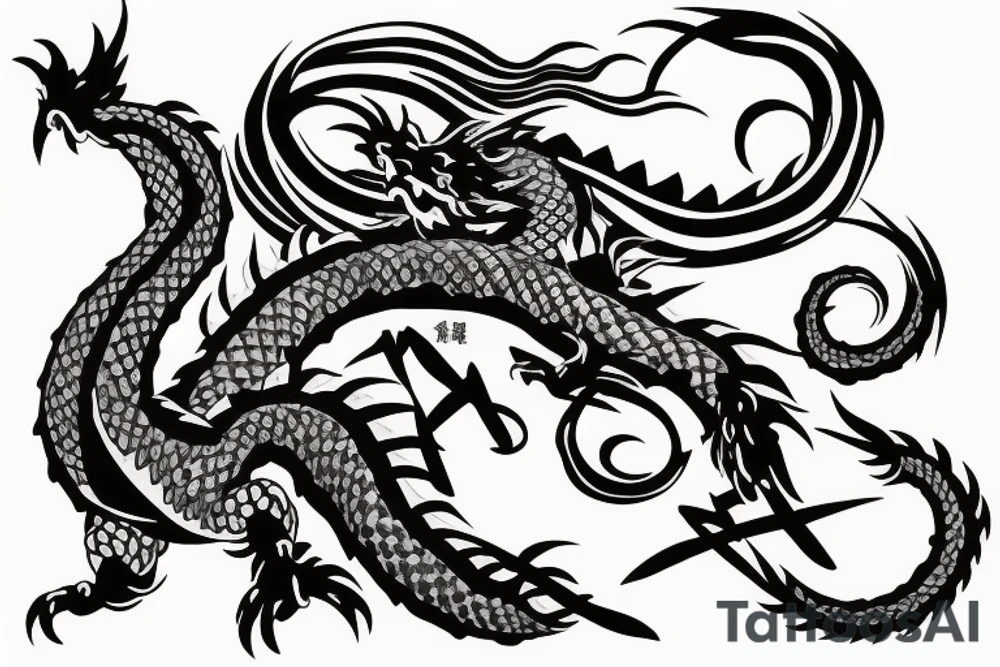 Japanese dragon for back tattoo idea