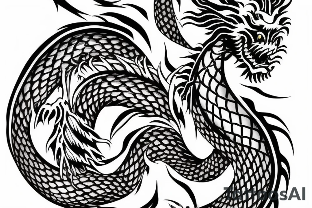 Japanese dragon for back tattoo idea
