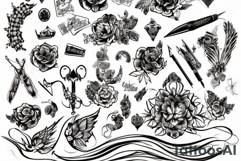 сова
единорог
змея
скорпион
линии tattoo idea