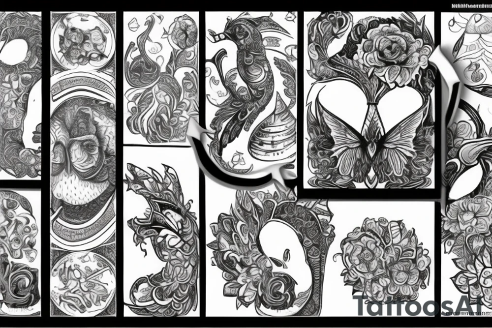 сова
единорог
змея
скорпион
линии tattoo idea