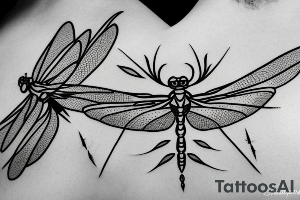 dragonfly with flowers, triangles, lines and arrows tattoo idea dragonfly with flowers, triangles, lines and arrows tattoo idea