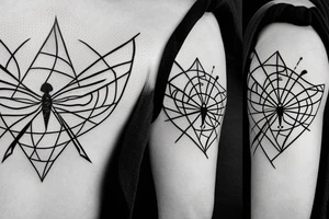 dragonfly with triangles, lines and arrows tattoo idea