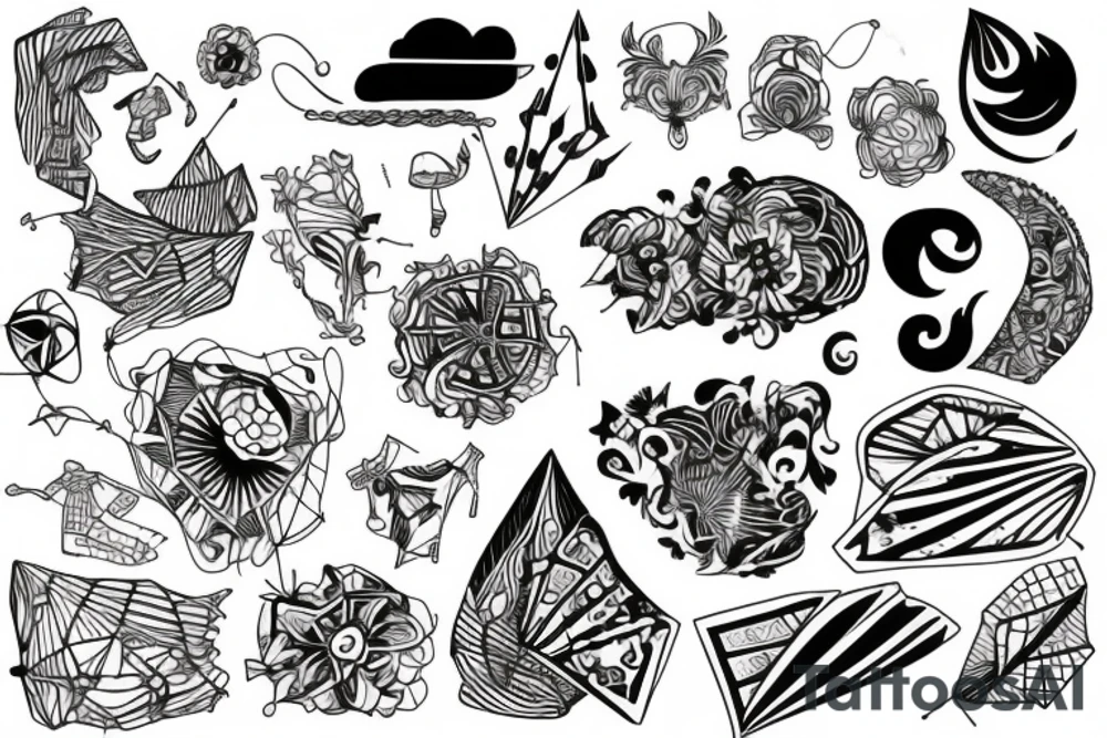 the kite in scandinavian style tattoo idea