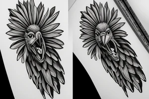 Eagle eating daisy tattoo idea