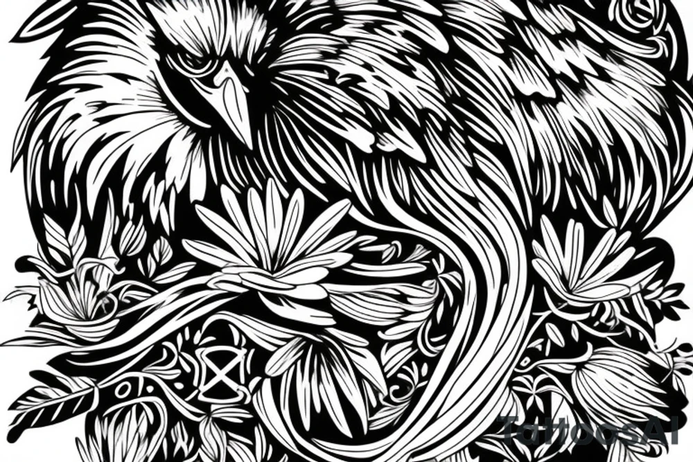 Eagle eating daisy tattoo idea